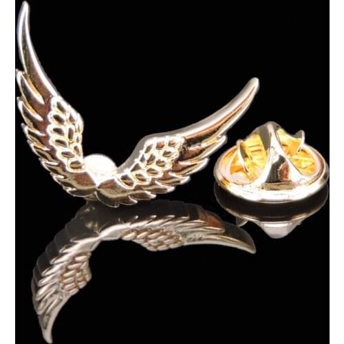 High quality mens Brooch new fashion angel wing Brooch mens Jewelry Wedding shirt suit LAPEL BADGE PIN gift