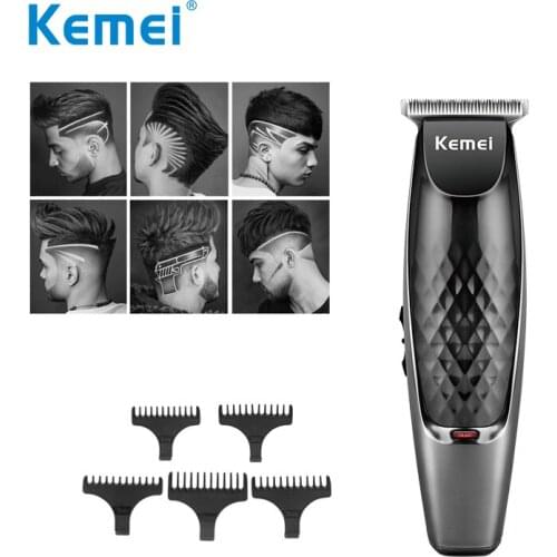Kemei Mens Electric Hair Clipper Professional Styling Haircut Shaving Machine 5 Limit Comb Precision Carving Trimmer 35D