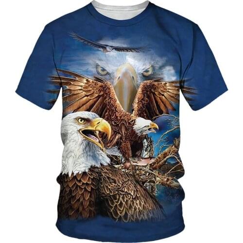 Summer Fashion Various Animal 3D Printing Mens T Shirt Handsome Breathable Short Sleeve Street Hip Hop Alt Clothes O-Neck Tops