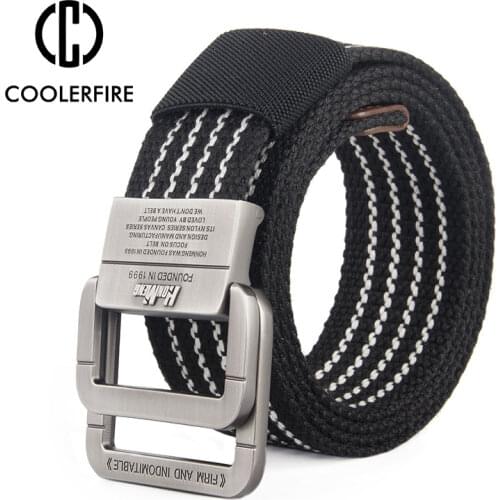 Men Canvas Belts Cotton Soft High Quality Alloy Buckle Striped Belts for Men Nylon Webbing Casual Student Sports Strap HB021