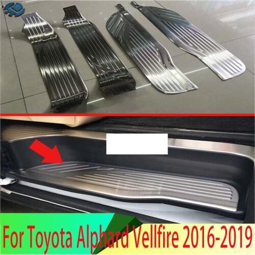 For Toyota Alphard Vellfire 2016 -2019 Stainless Steel Side Inner Door Sill Welcome Rust Pedals Scuff Plate Guards Accessories