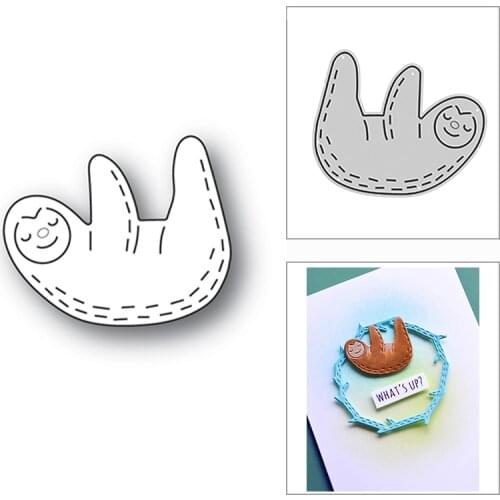 New 2021 Stitched Sloth Animal Friends Metal Cutting Dies for DIY Scrapbooking and Card Making Decor Embossing Craft No Stamps