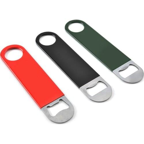 Bartender Bottle Opener, Beer Bottle Openers, Speed Openers, Rubber Coated Stainless Steel 7 inch