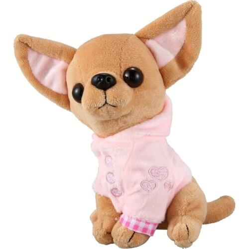 1Pcs 17Cm Chihuahua Puppy Kids Toy Kawaii Simulation Animal Doll Birthday Gift For Girls Children Cute Stuffed Dog Plush Toy