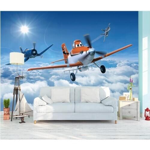 Custom photo wallpapers for walls 3 d murals Modern minimalist cartoon mural airplane children room background wall paper