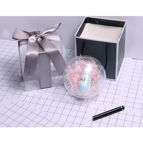 Transparent ball gift box Bow Ribbon lipstick perfume box candy plastic packaging Коробка для подарков картон conos papel boda