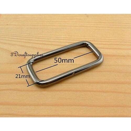 Rectangle Rings webbing Belt buckle gunmetal 50 mm 2 inch 10pcs U20