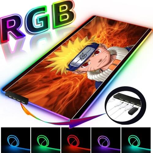 RGB Gaming Mouse Pad LED Backlit Carpet Mouse Pad Gaming Keyboard Mouse Pad 4-Port USB Hub LED Gamer Desk Pad Computer Mouse Pad