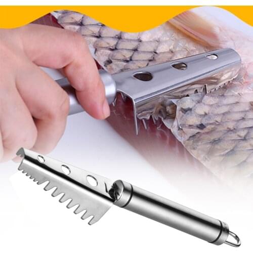Sturdy Fish Scale Remover Skin Brushes Stainless Steel Seafood Scaler Cleaning Scraper Kitchen Food Preparation Tools