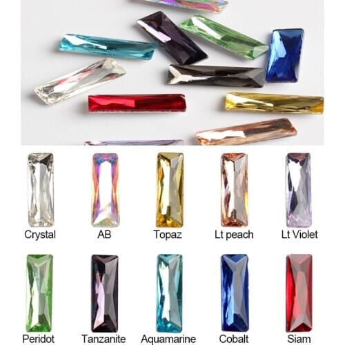 Glass Nail Art Rhinestones Shining Color Glass Stone Crystal Strip 3D Nail Decoration Tool Nail Accessory DIY Nail Art Stone