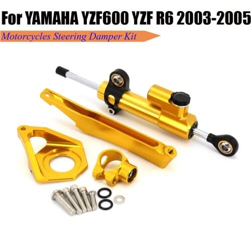 YZFR6 Motorcycle High quality carbon fiber CNC Steering Damper Stabilizer Bracket Full For YAMAHA YZF R6 YZF600 2003 2004 2005
