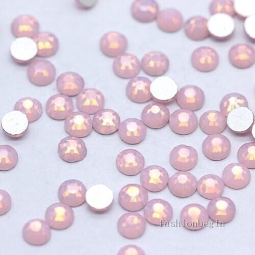 Top quanlity! ss3/4/5/6/8/10/12 ss20 ss30 Pink opal crystal Flatback Glass Nails rhinestones Non hotfix Nail Art Decoration DIY