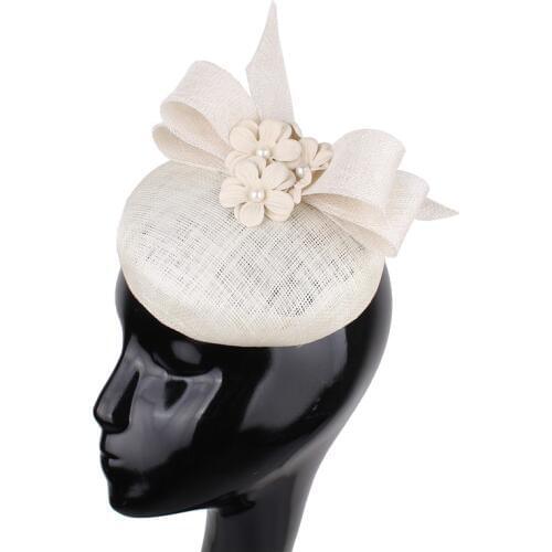 High Quality 4 Layer Sinamay Fashion Fascinators Millinery Floral Headwear Hair Clips Charming New Style Bow Headpiece Accessory