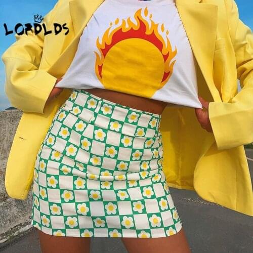 LORDLDS Women Floral Print Mini Skirts Summer Y2k Fashion Preppy Style Low Waist Elegant Plaid Skirt Korean Fashion Clothing