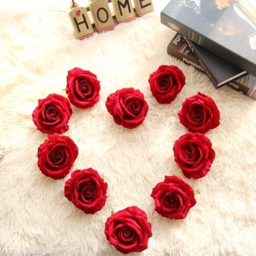 1pc Artificial Flowers Rose Silk Flower Heads Home Decor Wedding Favors DIY Decoration Party Supplies