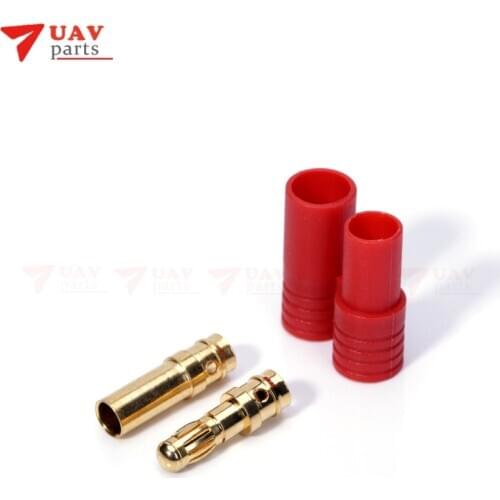 10pairs RC CONNECTOR PLUG HXT 3.5MM Bullet banana Connectors Gold Plating AND Red Housing for RC Helicopters