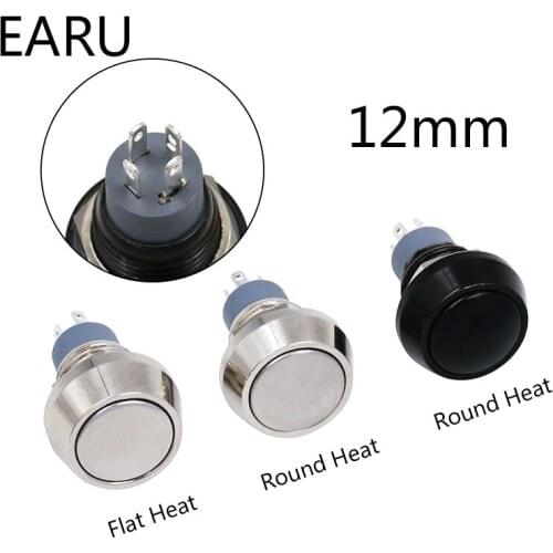 12mm 1NO 1NC Momentary Self-reset Metal Horn Doorbell Bell Push Button Switch Waterproof Car Auto Engine PC Power Start Starter