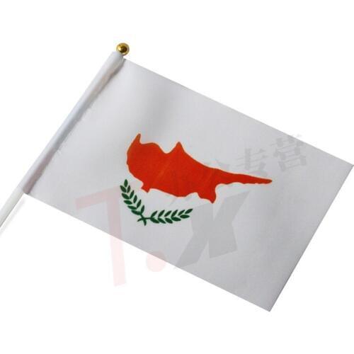 14 * 21 cm Cyprus hand signal waving flag small banner flags