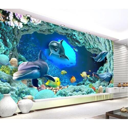 3d wallpaper mural decor Photo backdrop ocean dolphin custom 3d mural wallpaper