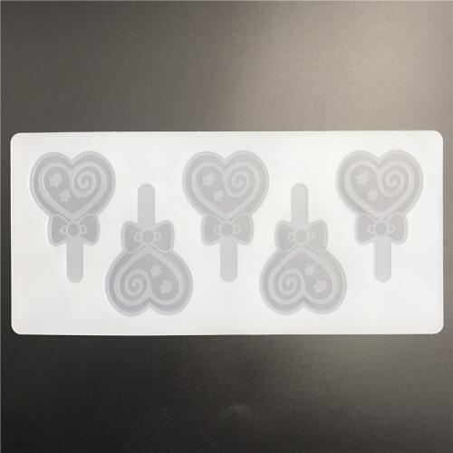 5 Cavity Chocolate Mold Lollipop Fondant Silicone White Cake Mold Chocolate Insert Cookie Decorating Tools #52