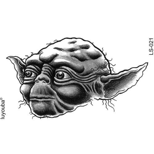 50pcs Jedi master yoda waterproof temporary tattoos men Brave warrior harajuku tatoo sleeves knight flash tattoo sticker