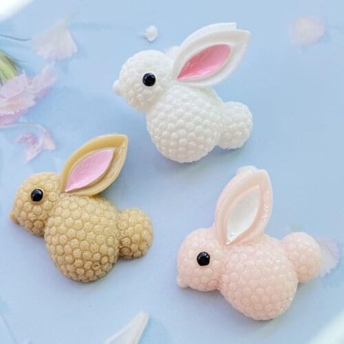 6pcs Mixed Cute Cartoon Rabbit Flatback Resin Art Decoration Charm DIY Scrapbooking Embellishment Accessories H410