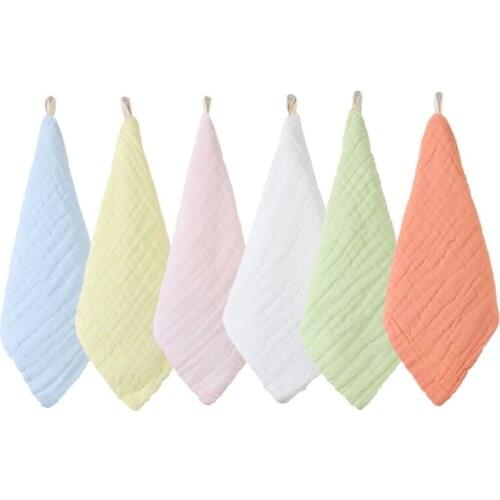 6 Pcs/Pack Baby Infant Feeding Bibs Absorbent Soft Gauze Burp Saliva Towel Cloth