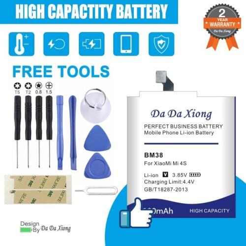 High Capacity 5100mAh BM38 Battery for Xiaomi Mi4s Mi 4S M4S Replacement phone battery