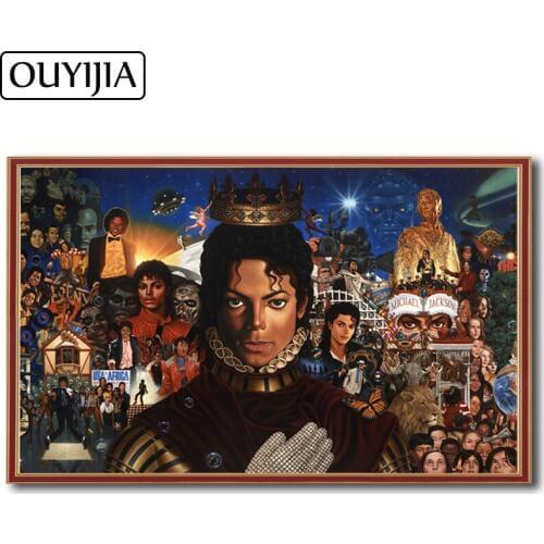 OUYIJIA 5D DIY MJ Michael Jackson Diamond Painting Full Square Picture Of Rhinestone Cross Stitch Diamond Embroidery Mosaic Star