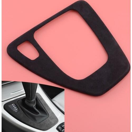 Car Alcantara Suede Gear Shift Panel Cover Trim Frame Black Fit For BMW 3 Series E90 E92 E93 2005-2008 2009 2010 2011 2012