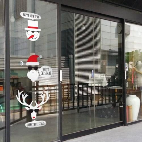 Large Christmas Sticker X mas Decal Posters Vinyl Wall Decals Decor Mural Glass Shop Window Home Decoration