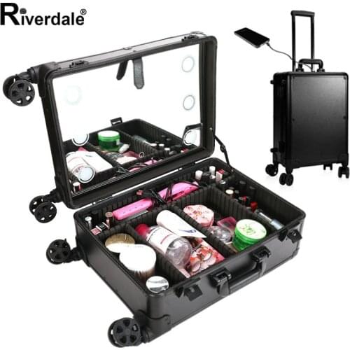 Beautician Professional Makeup Case Large Capacity Wedding Full Female Cosmetic Artist Suitcase Trolley MultiPurpose Make Up Bag