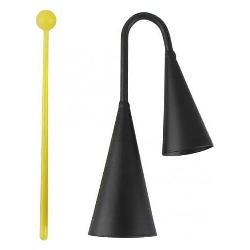 Black Iron Double Cowbell for Musical Instruments