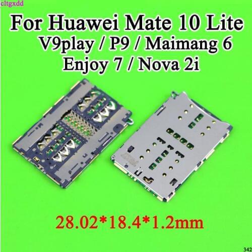 Cltgxdd for Huawei Honor 8 Lite / p8 lite (2017) Mate8/mate S /nova3/3e/3i/V10 Sim Card Reader Holder Pins Tray Slot Part