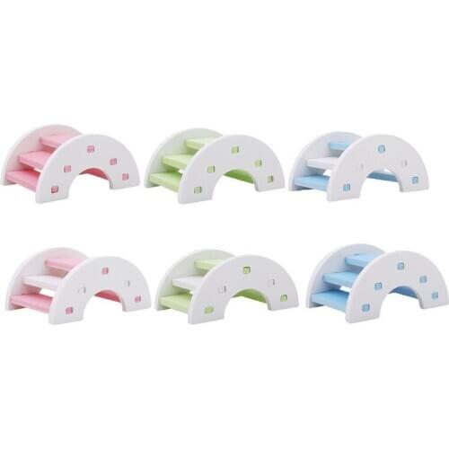 Hamster Ladder Rainbow Bridge Pet Toys Wooden Bridge Hanging Toys Small Animals Cage Accessories Hamster Seesaw Ladder Rainbow