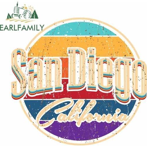 EARLFAMILY 13cm x 12.3cm For San Diego California Car Assessoires Stickers Waterproof Sunscreen Decal Creative JDM Decoration
