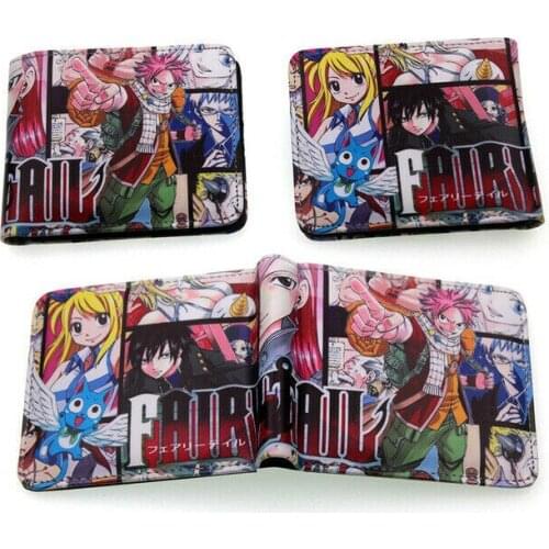 FAIRY TAIL zipper wallet with ID card holder short PU Bi-Fold Purse Soft Touch purse