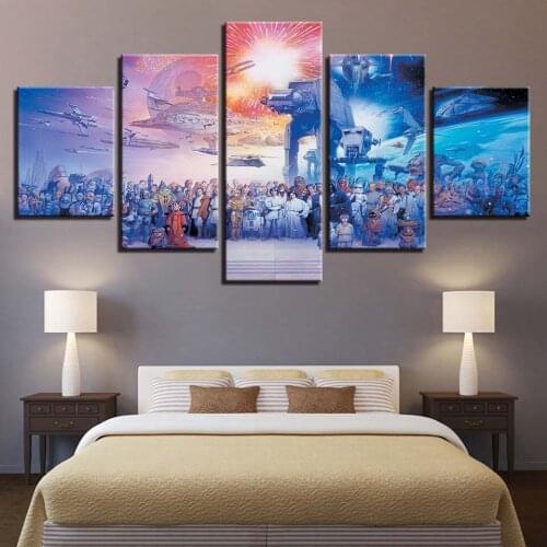 Alien planet and earth war actors 5 pcs Modern Home Wall Decor Canvas Picture Art HD Print Painting On Canvas for Living Room