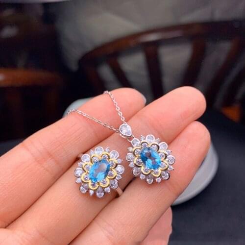 Exquisite Small Flower Pendant Necklace Two Color Jewelry Inlay Full Zircon Fashion Eternity Wedding Ring For Women Engagement