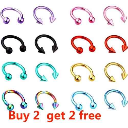 Cone Stainless Steel Nose Rings And Studs For Men Women Nose Piercing Cuff Sexy Body Jewelry Trendy 2021 Exotic Accessories Gift