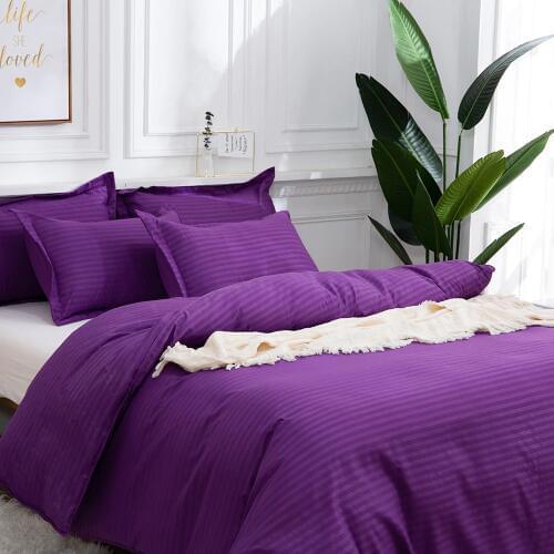 Mircofiber Bedding Set Satin Strip Luxury Soft Bed Linens Duvet Cover And Pillowcases Comforter Bedding Sets Queen King Size