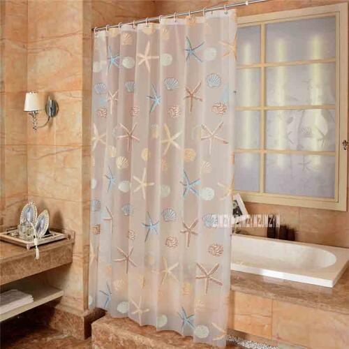 150*200cm Creative Beautiful Waterproof Shower Curtain Thicken PEVA Shower Curtains Bathroom Curtain With 12pcs Plastic C-Rings