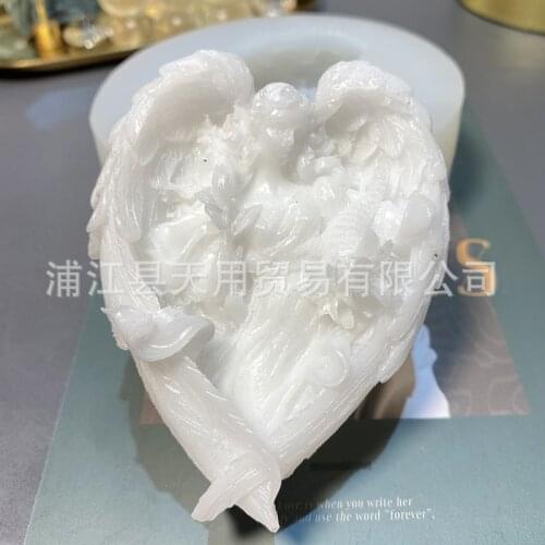 Wing Angel Girl DIY Handmade Soap Silicone Mold Drop Table Decoration 15-1144