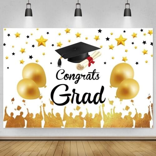 Laeacco 2021 Congrats Grad Celebration Party Photography Backdrop Photo Shoot Background Photography For Photo Studio