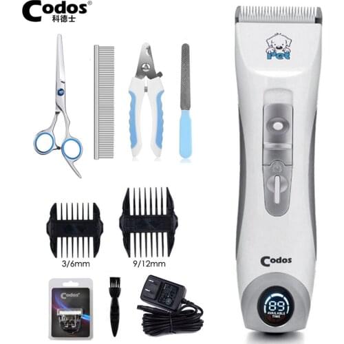 Original Codos CP9600 Professional Pet Electric Shaver LCD Display Dog Trimmer Grooming Haircut Machine Rechargeable Dog Clipper