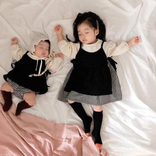 MILANCEL 2020 Baby Clothes 2 pcs Siblings Clothes Infant Girls Bodysuit Big Sisters Dress 2 pcs Baby Suit