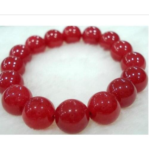 Fashion jewelry Charming!10mm Red Ruby Bracelet AAA 7.5