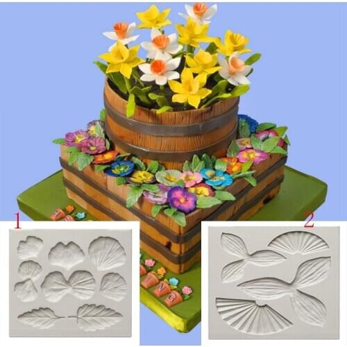New Diy2 Flower Shaped Silicone Mold Sugar Cake Baking Mold K097