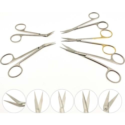 Stainless steel wow beak scissors nasal septum gold handle bird beak scissors plastic surgery scissors