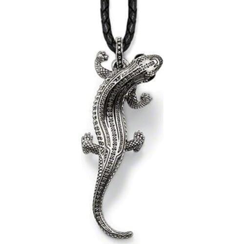 925 Sterling Silver Salamander Lizard Leather Necklaces Pendants, Most Fashion Jewelry Pendants Chokers Necklace for Women Men